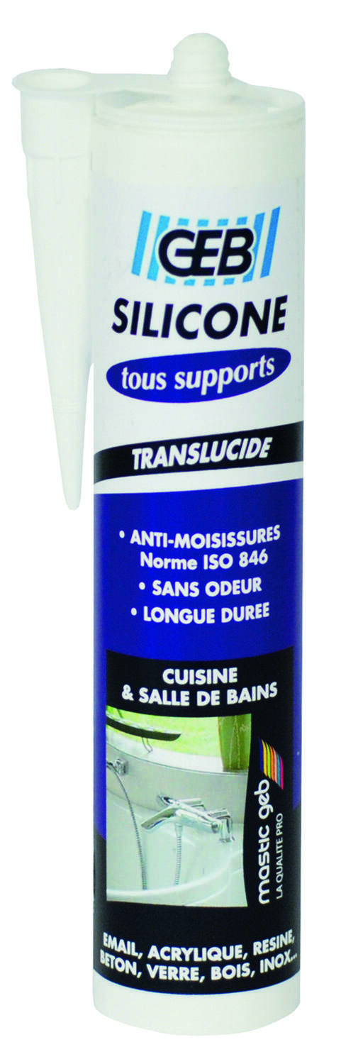 Mastic Silicone Tous Supports Transparent 280ml - GEB