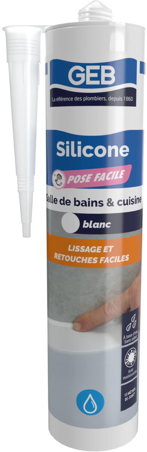 Mastic Silicone Joint Pose Facile Blanc 280ml - GEB