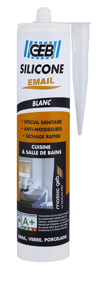 Mastic Silicone Emaille Blanc 280ml - GEB