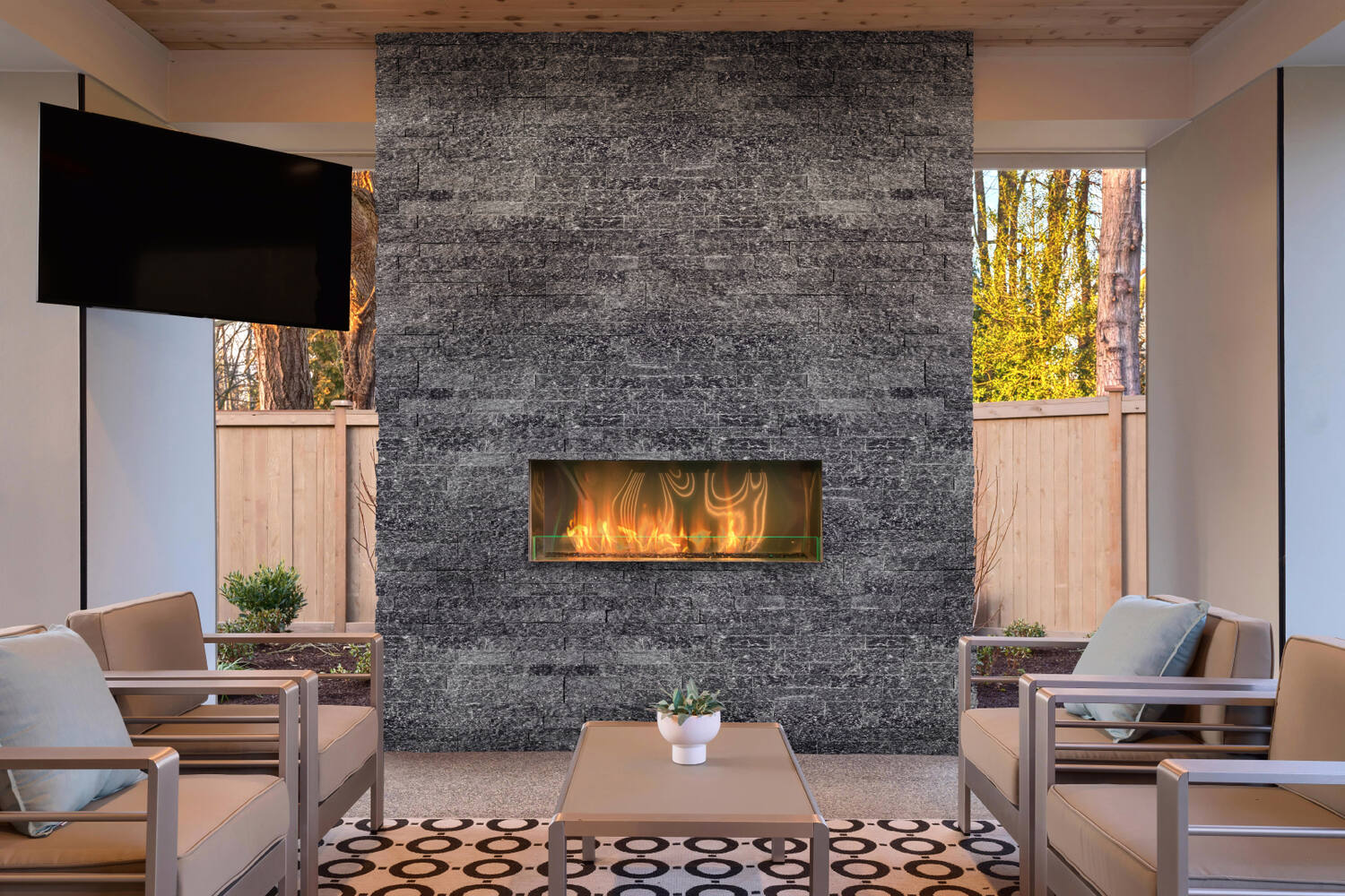 Plaquette de parement Black Quartz en pierre naturelle 40x10x1cm - MODULO