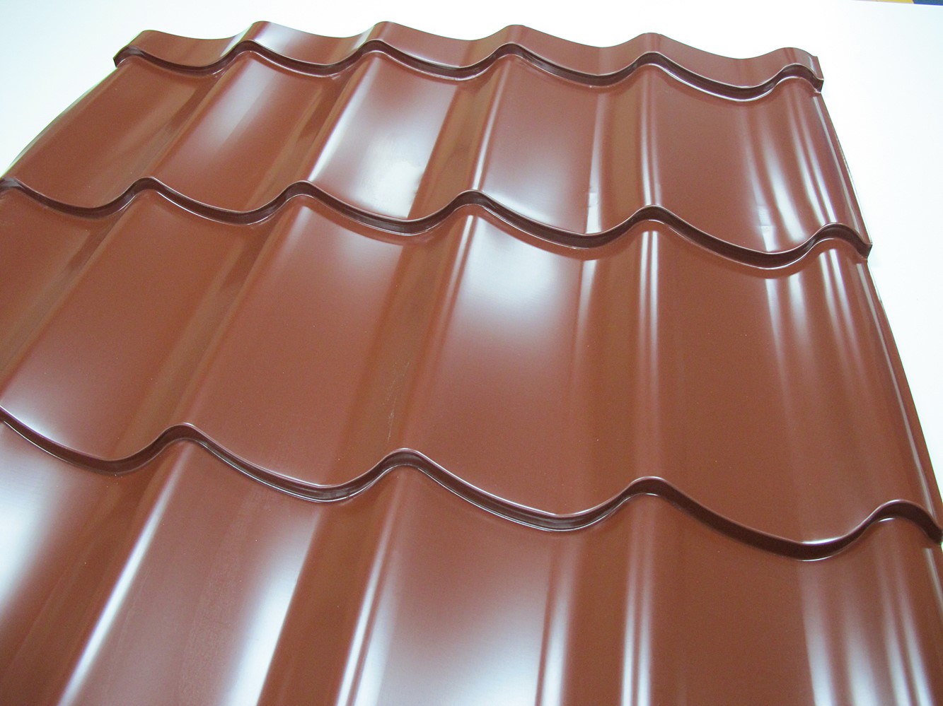 Panneau Tuile Acier Galvanisé Laqué Brun Rouge Rooftile