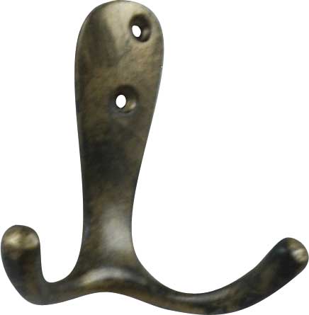 Portemanteau 1 patère à fixer Reine Laiton Vieilli