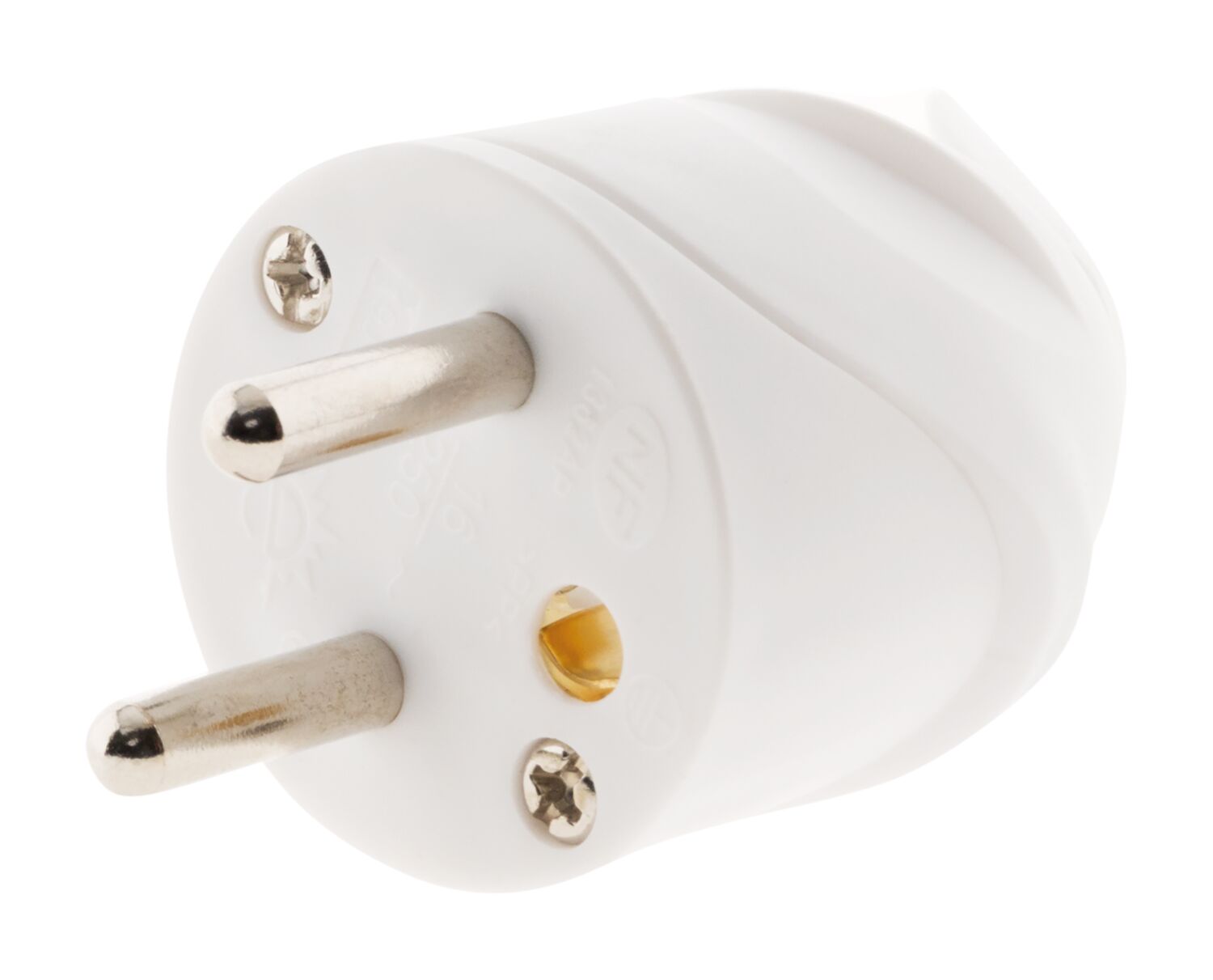 Fiche 1 prise mâle 16A Coudée Blanc - ZENITECH