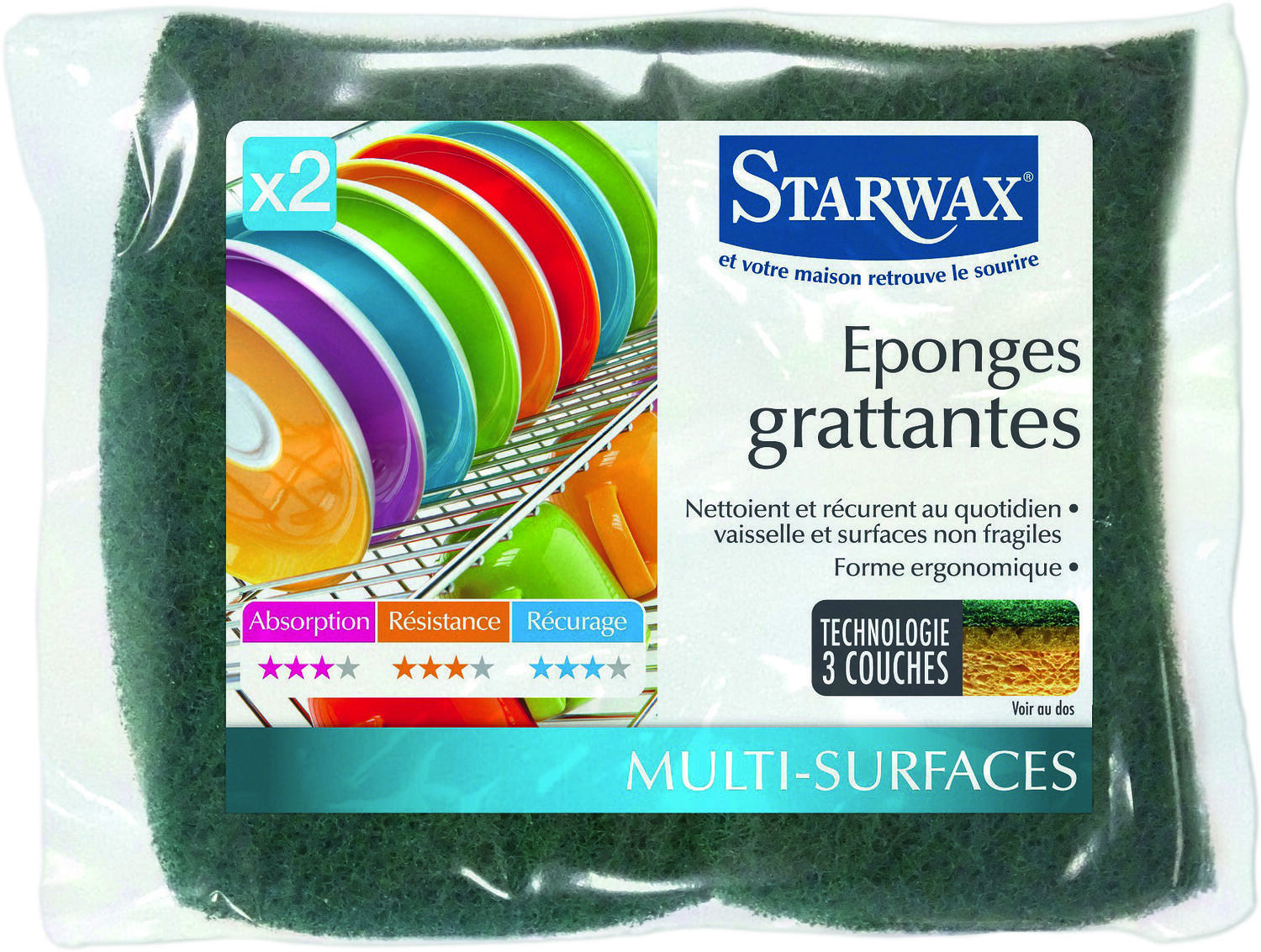 Eponges grattantes lot de 2 - STARWAX