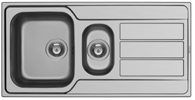 Évier 1 cuve + 1/2 cuve + 1 égouttoir à encastrer série 