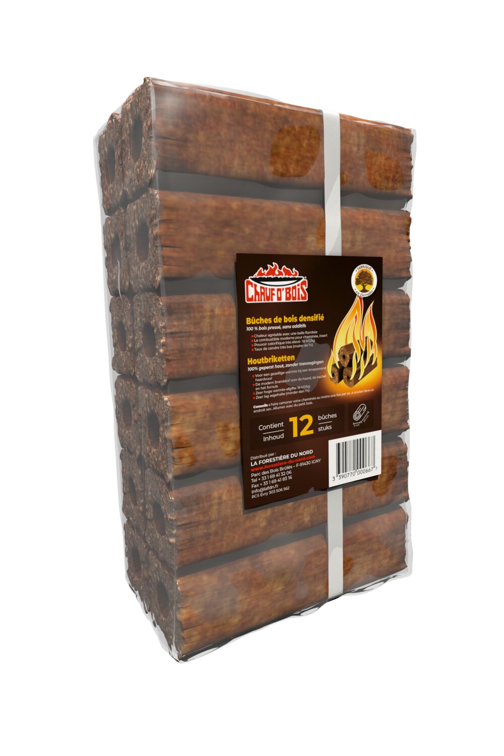 Bûches de bois densifié