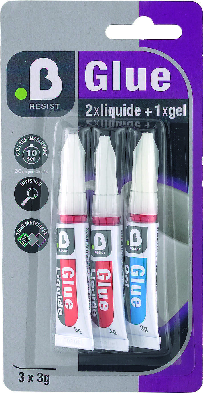 3 cyanoacrylate réparation 2 liquide + 1 gel - INVENTIV