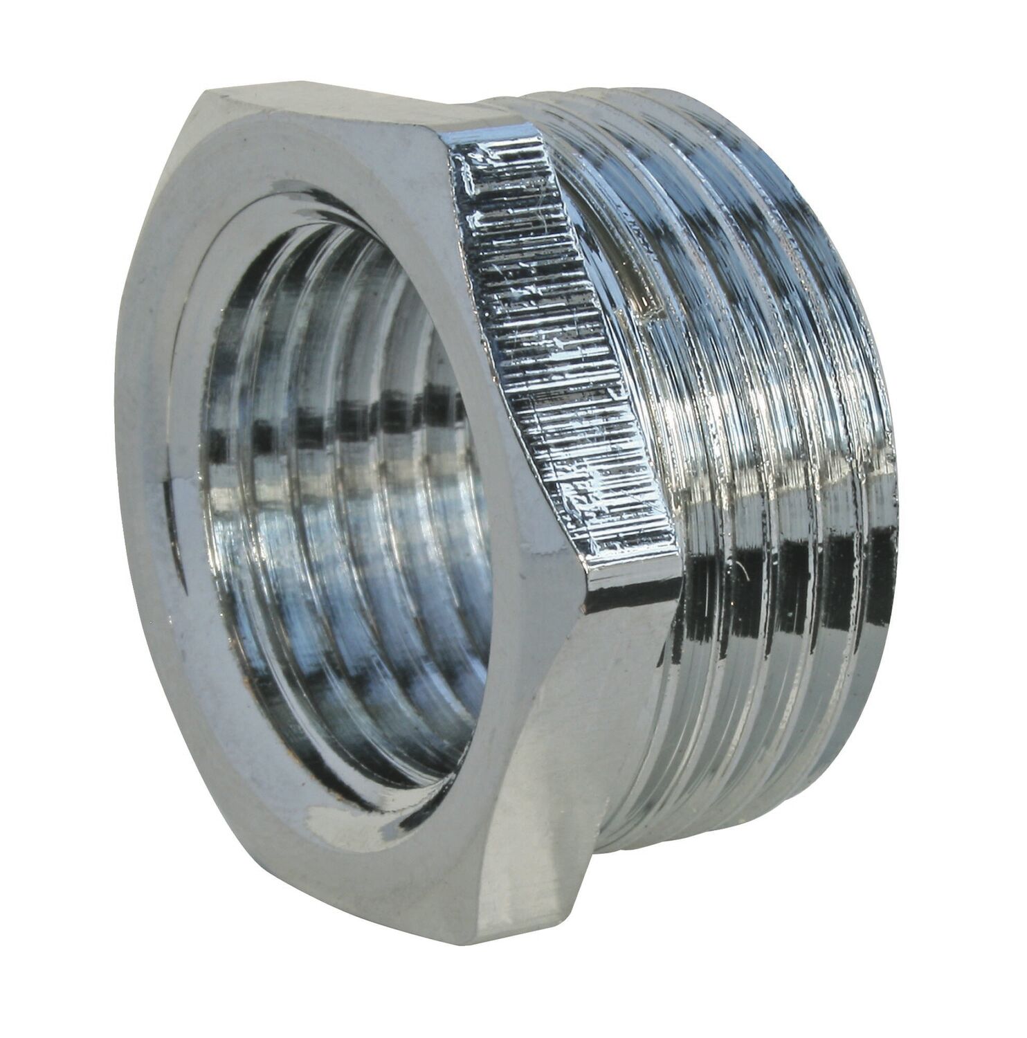 Bague réduction laiton 6 pans M20/27 - F15/21 nickelé