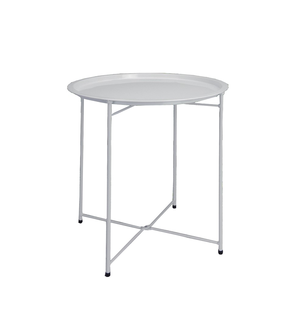 Table basse ronde pliante blanche