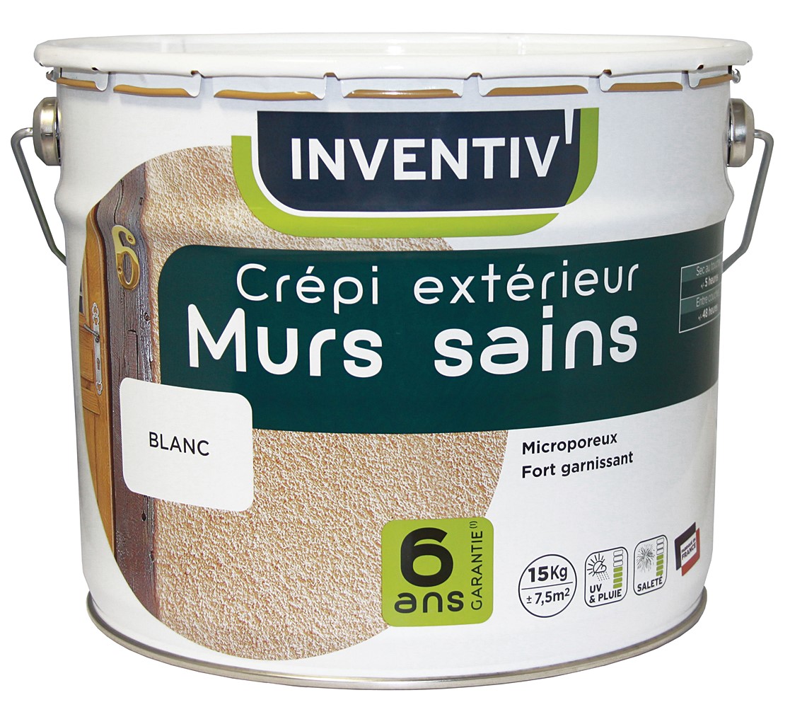 Crépi extérieur Murs Sains 15kg - INVENTIV