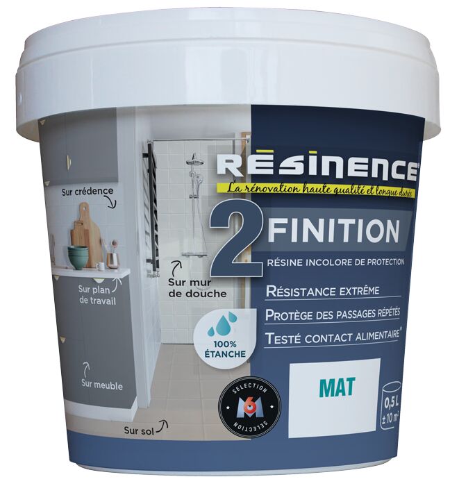 Résine de finition Résinence Transparente Multisupport Mat 500ml  - RESINENCE
