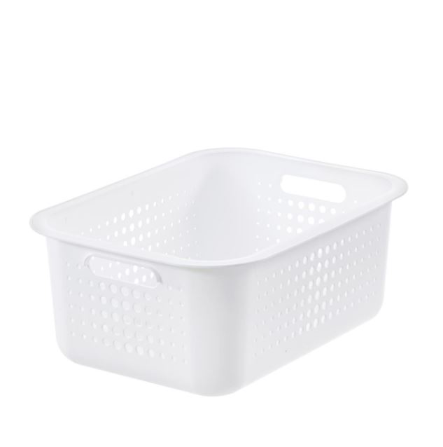 Panière polypropylène 10L 37x28x15cm Blanc - SMARTSTORE
