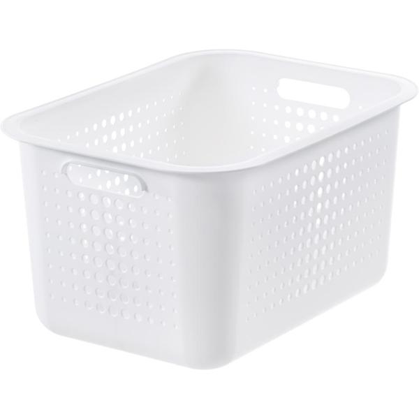 Panière polypropylène 13L 37x28x20cm Blanc - SMARTSTORE