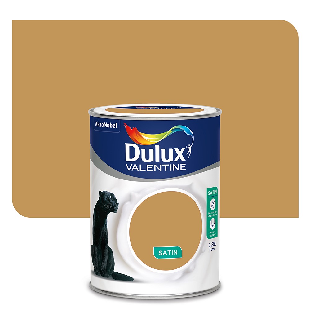 Peinture intérieure Crème de couleur satin Ocre Doré 1,25L - DULUX VALENTINE