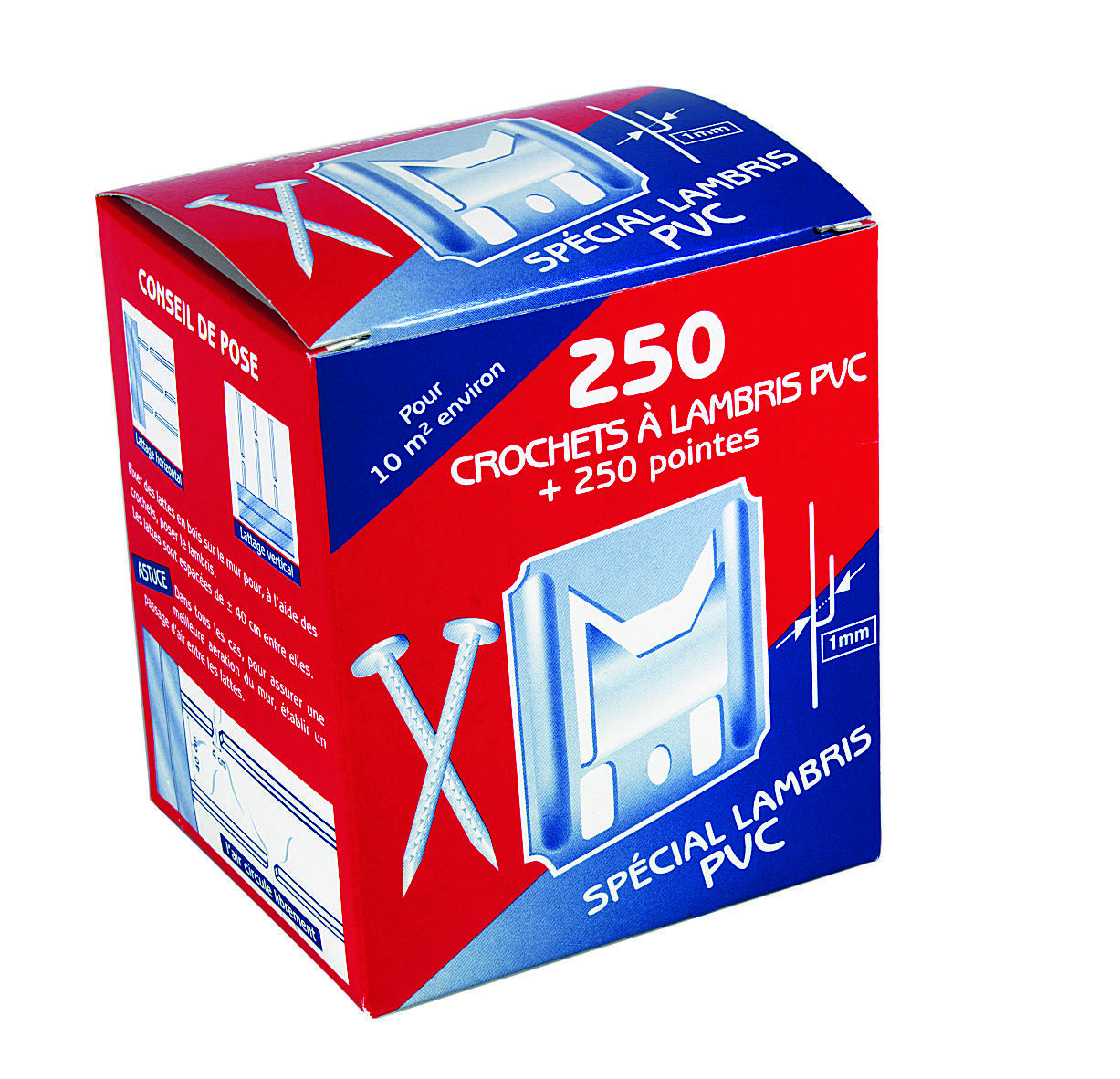 Clips à lambris pvc boite de 250