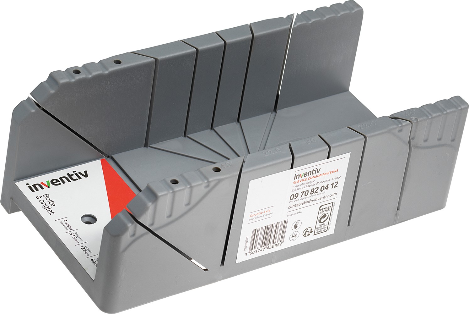 Boîte à coupe plastique 315 x 122 x 80 cm - INVENTIV