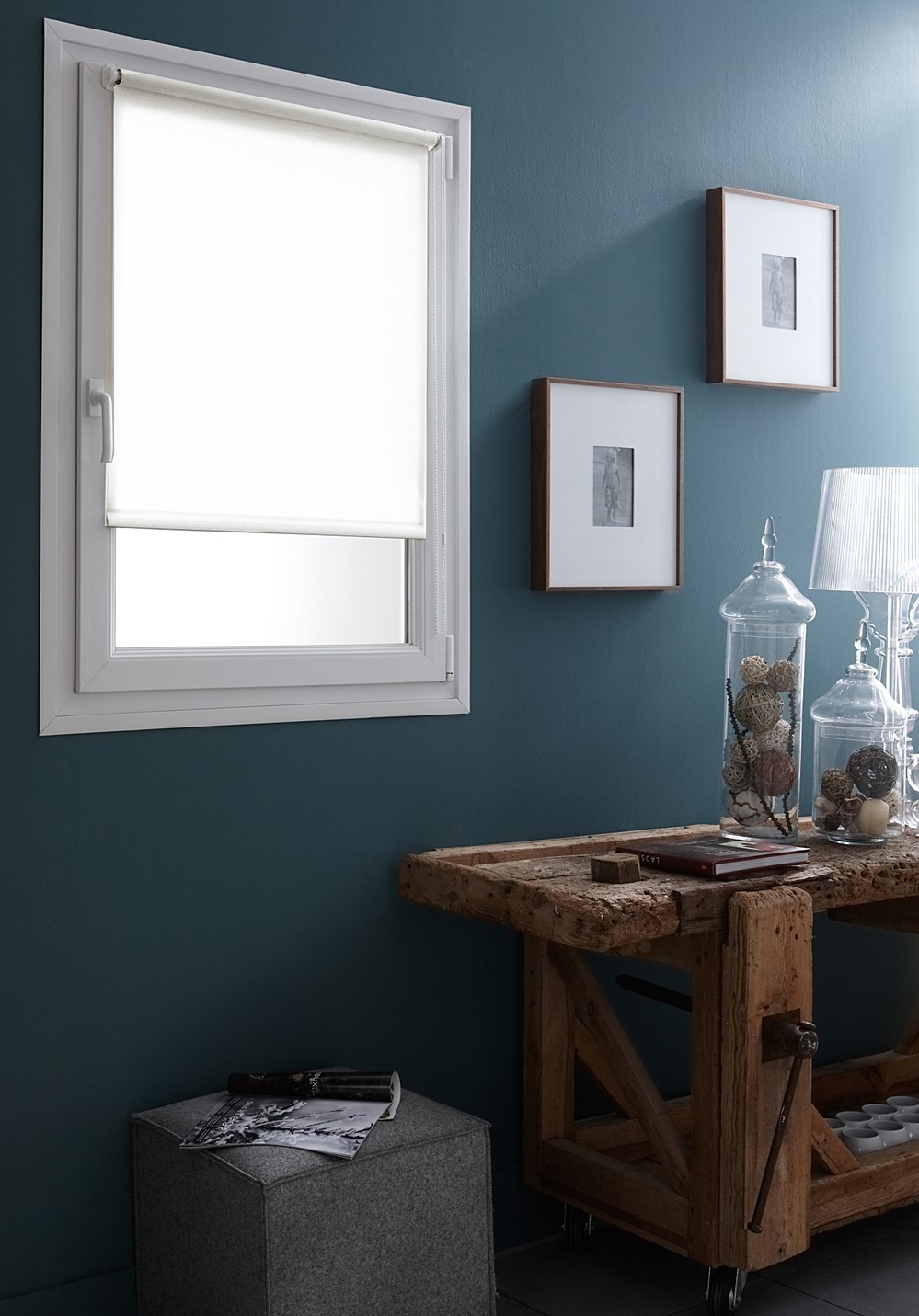 Store enrouleur occultant blanc easy 42x170 cm - MADECO