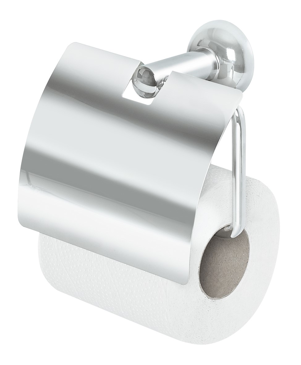 Porte papier wc avec couvercle campagne métal chromé