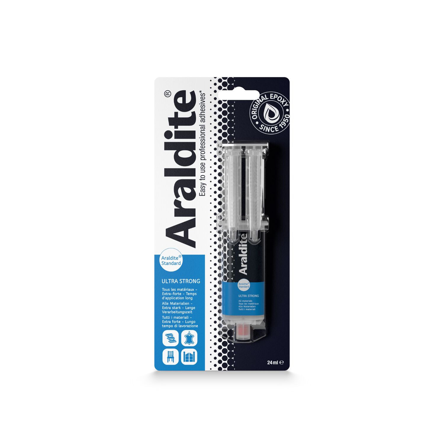 Colle époxy transparente seringue 24ml standard - ARALDITE