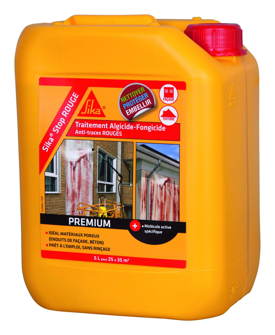 Traitement Sika® Stop Algicide-Fongicide Anti-traces Rouges 5L - SIKA