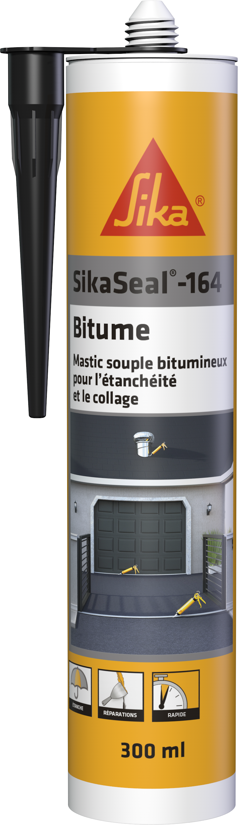 Mastic souple Sikaseal 164 Bitume noir - SIKA