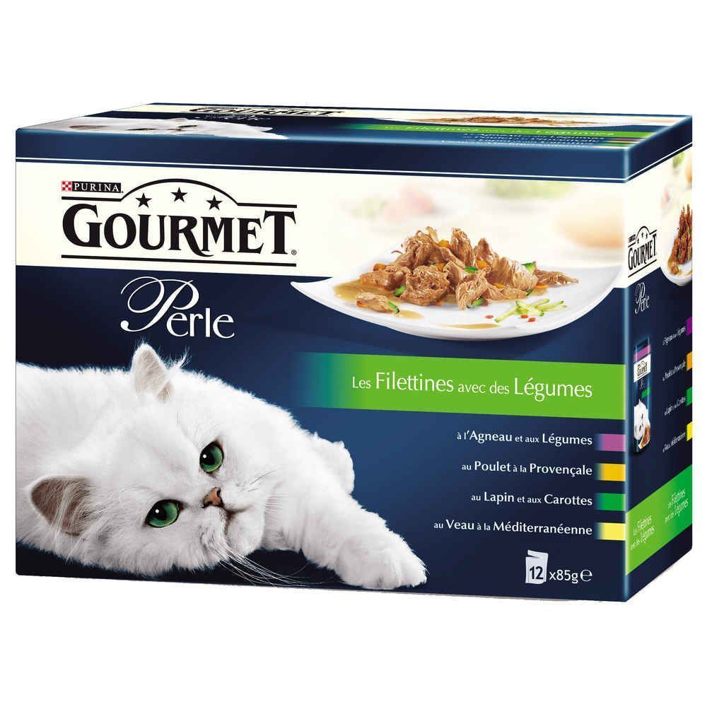 Pâtée Chat Les Filettines Légumes 4x85gr - GOURMET PERLE 