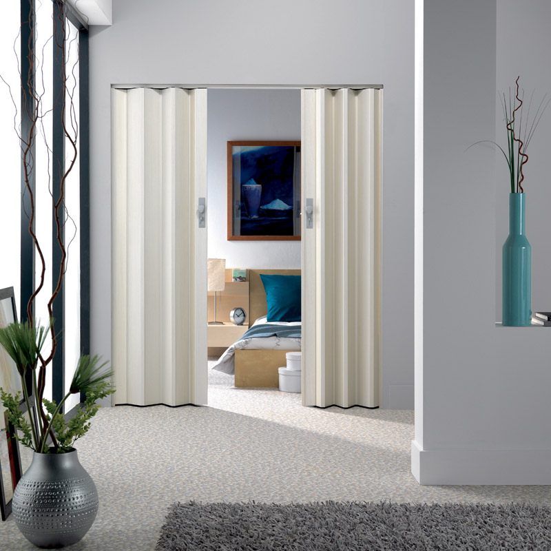 porte extensible a pvc - bois blanc - GROSFILLEX