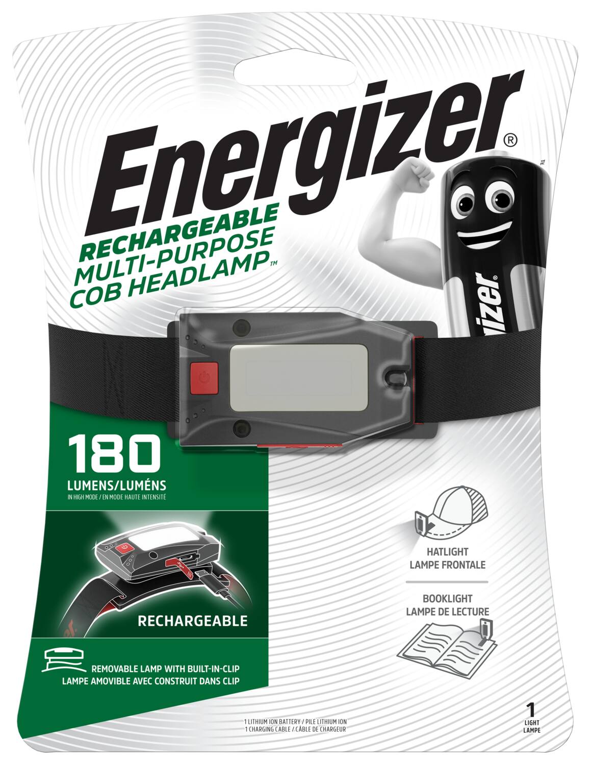 Lampe frontale amovible rechargeable 180lm - ENERGIZER