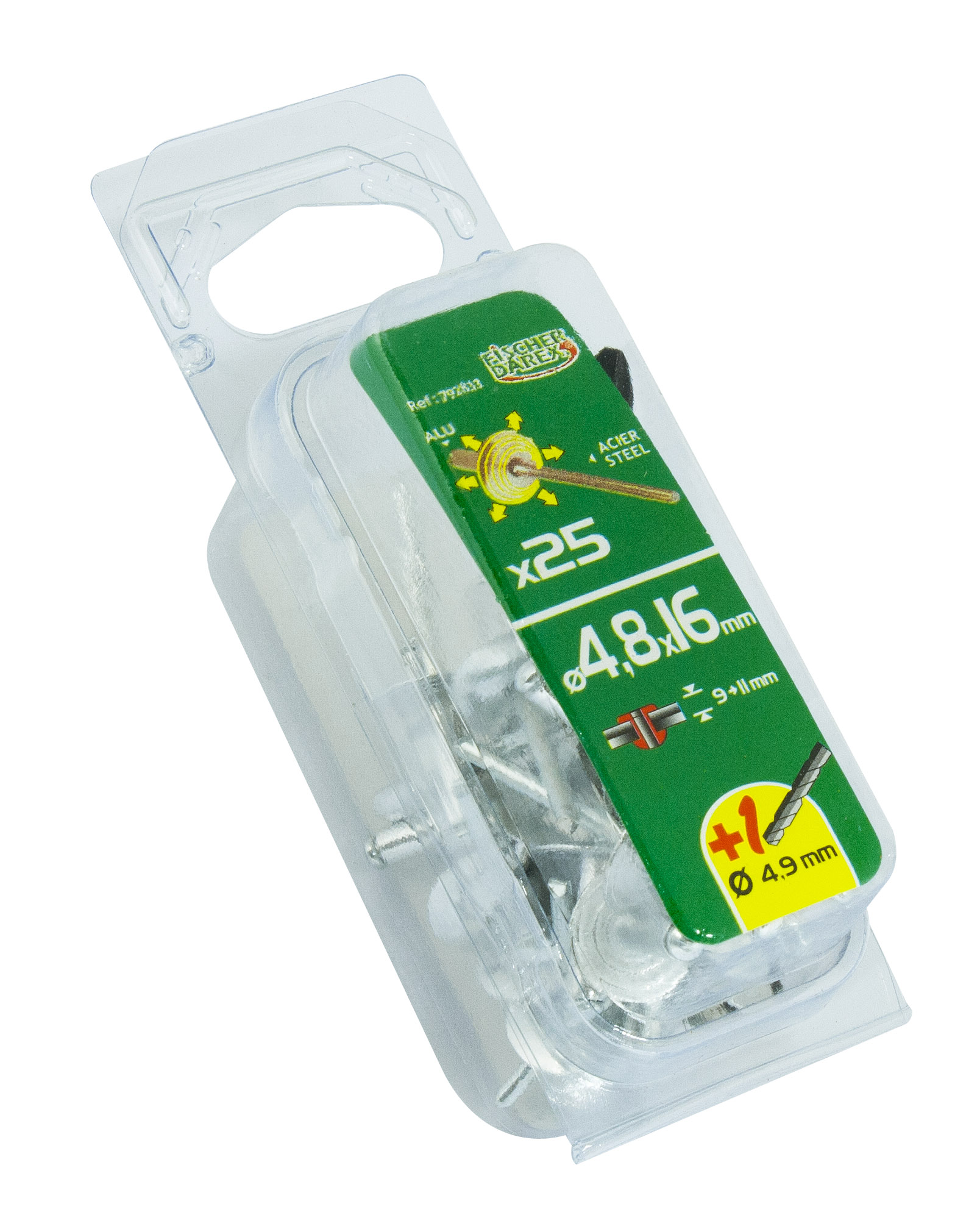 rivets aveugle 4.8x16 x25 pcs tête large - FISCHER DAREX