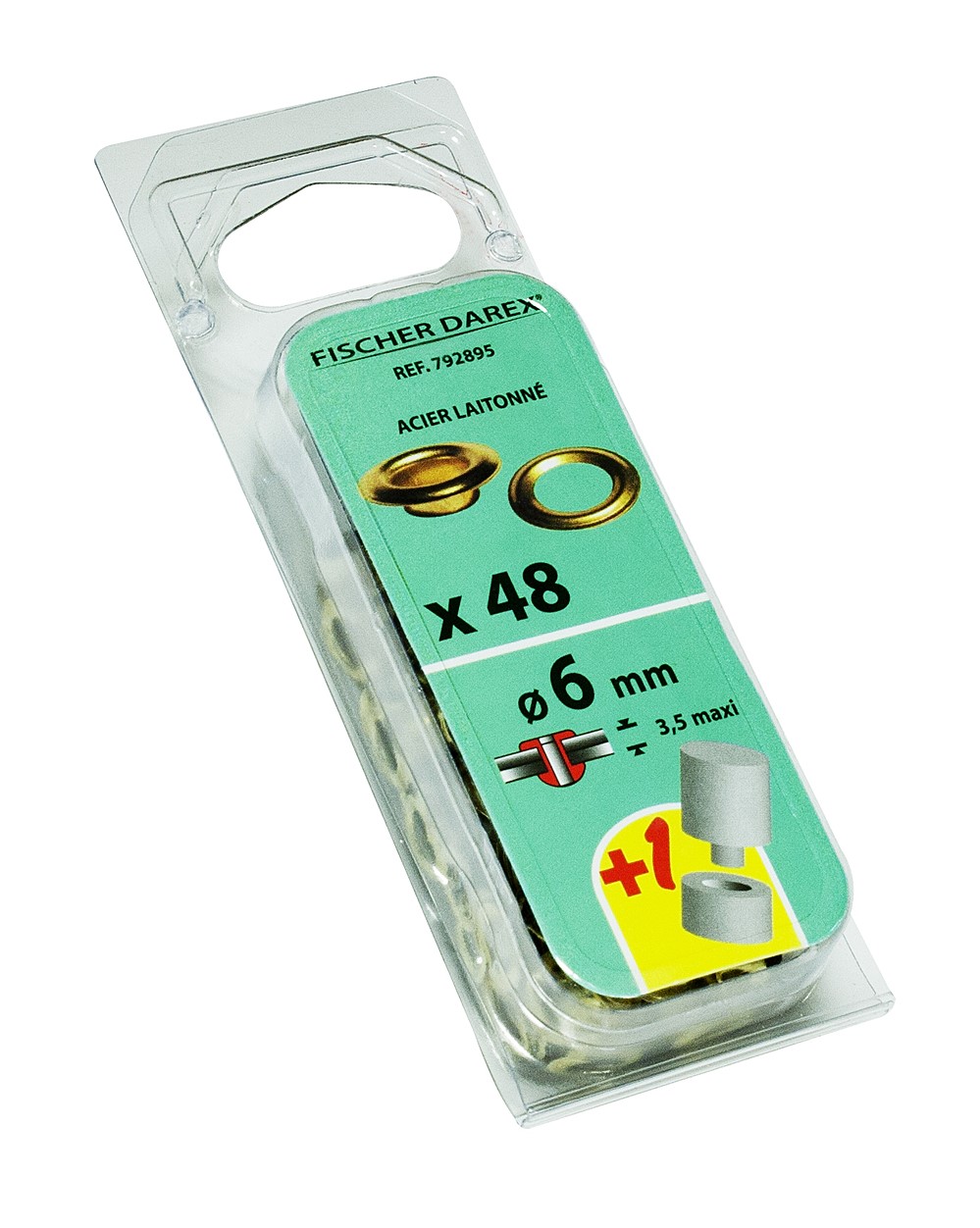 oeillets 6mm x 48 pcs acier laitone outils de pose - FISCHER DAREX