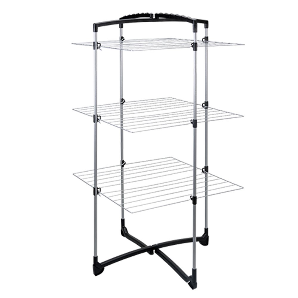 Séchoir Tour 3 niveaux Fortino Etendage 25m noir - METALTEX