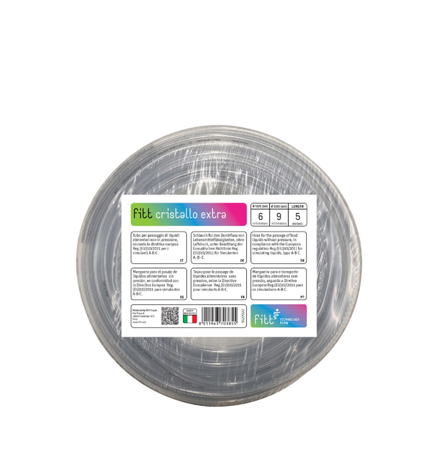 Tuyau cristal clair Ø6 x 9 mm x 5 m - FITT