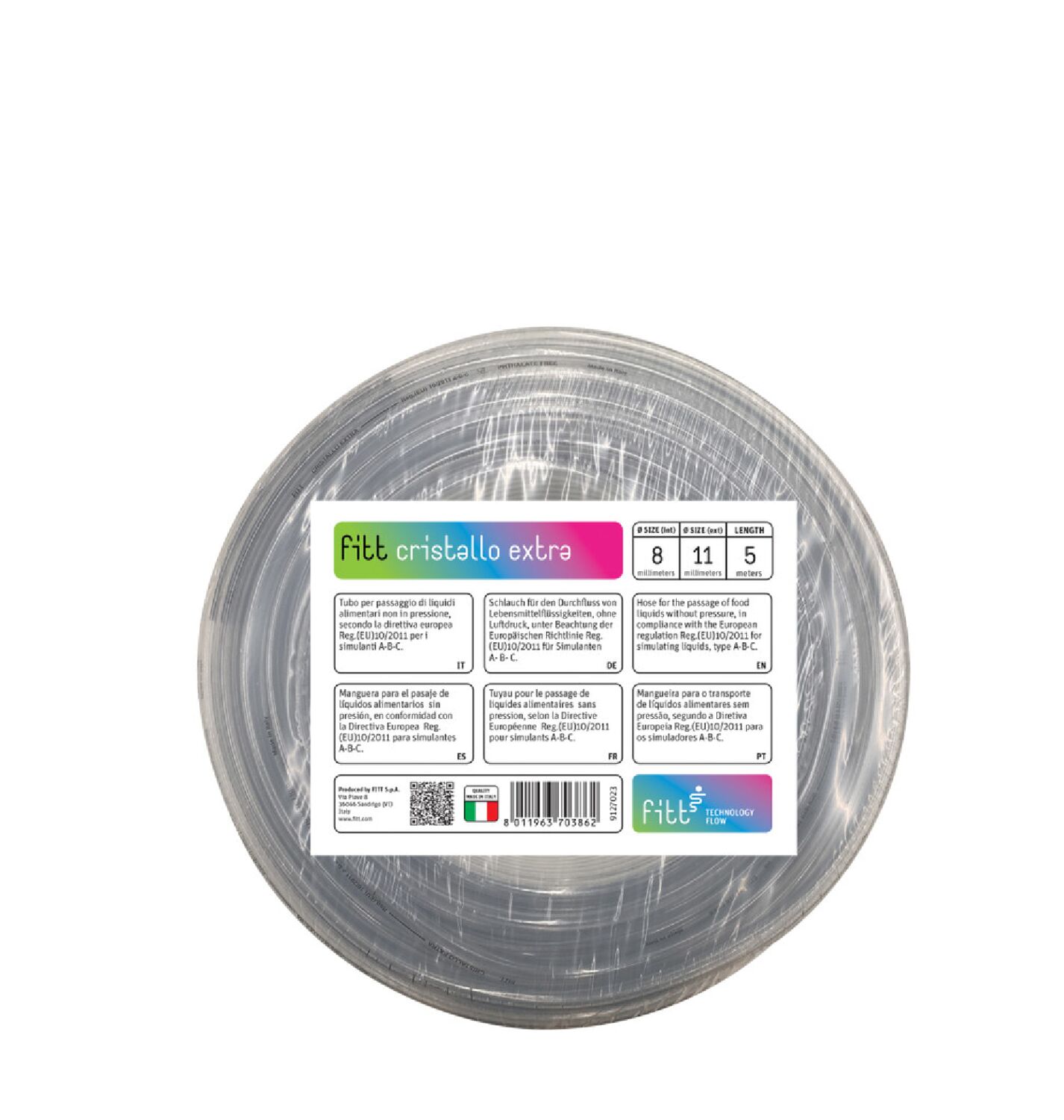 Tuyau cristal clair Ø8 x 11 mm x 5 m - FITT
