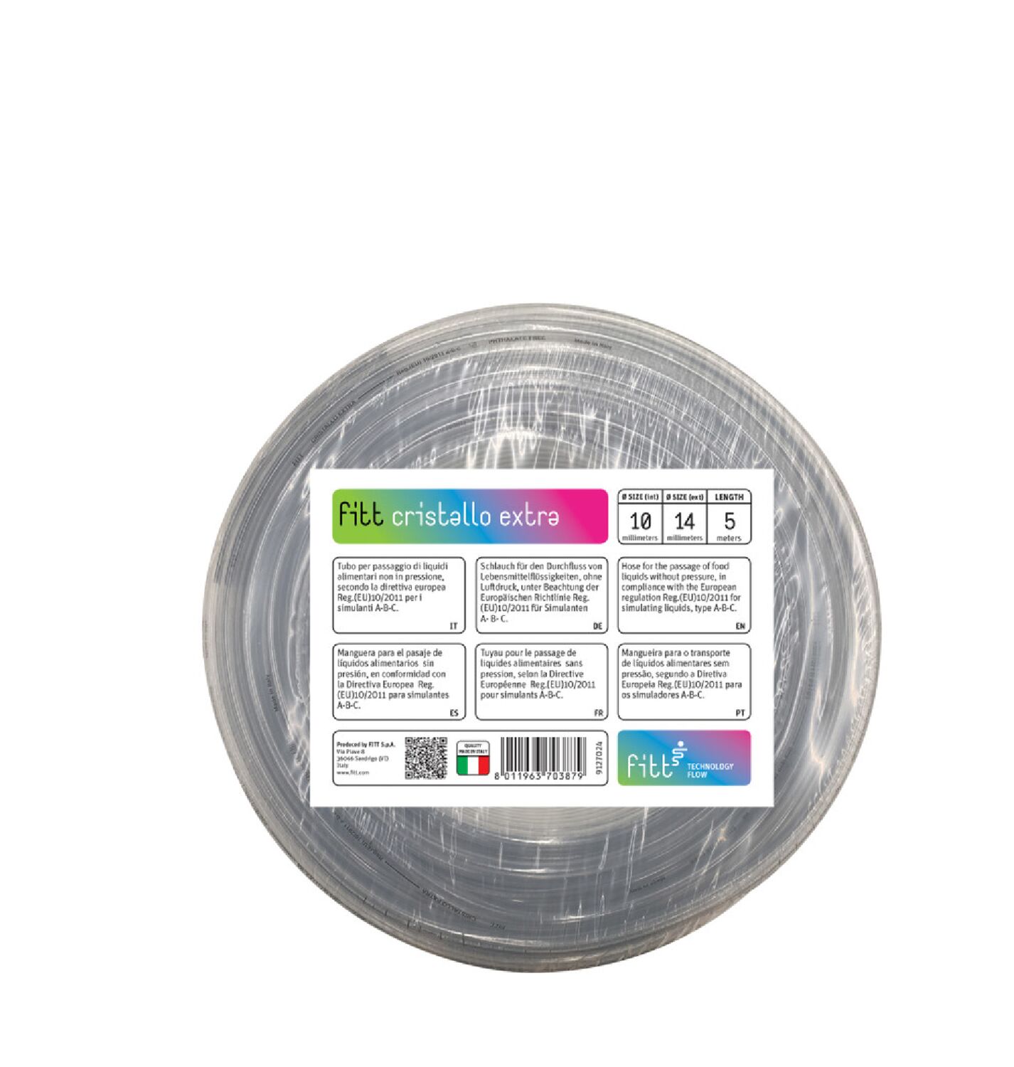 Tuyau cristal clair Ø10 x 14 mm x 5 m - FITT