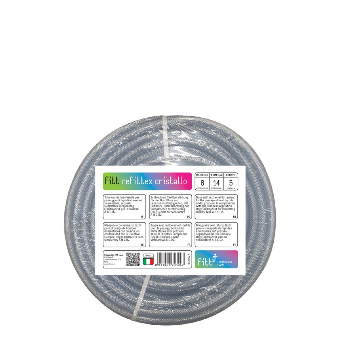 Tuyau cristal armé Ø8 x 14 mm x 5 m - FITT