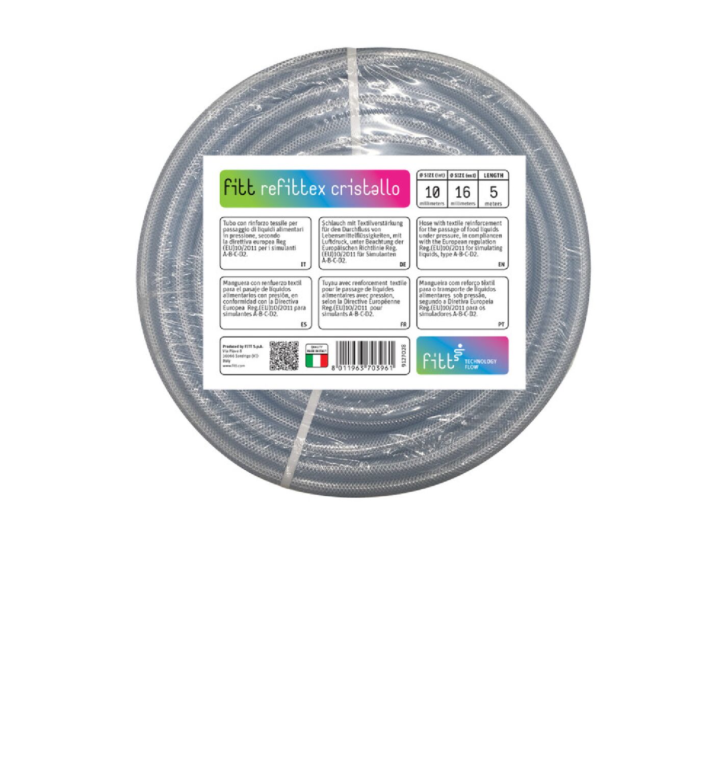 Tuyau cristal armé Ø10 x 16 mm x 5 m - FITT