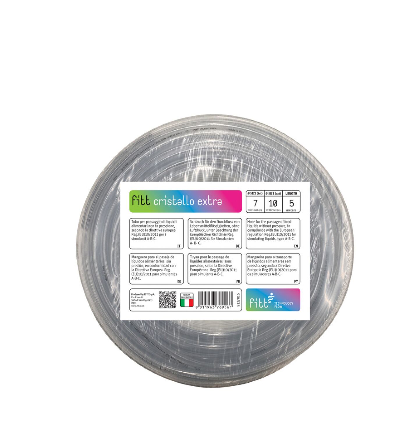Tuyau cristal clair Ø7 x 10 mm x 5 m - FITT
