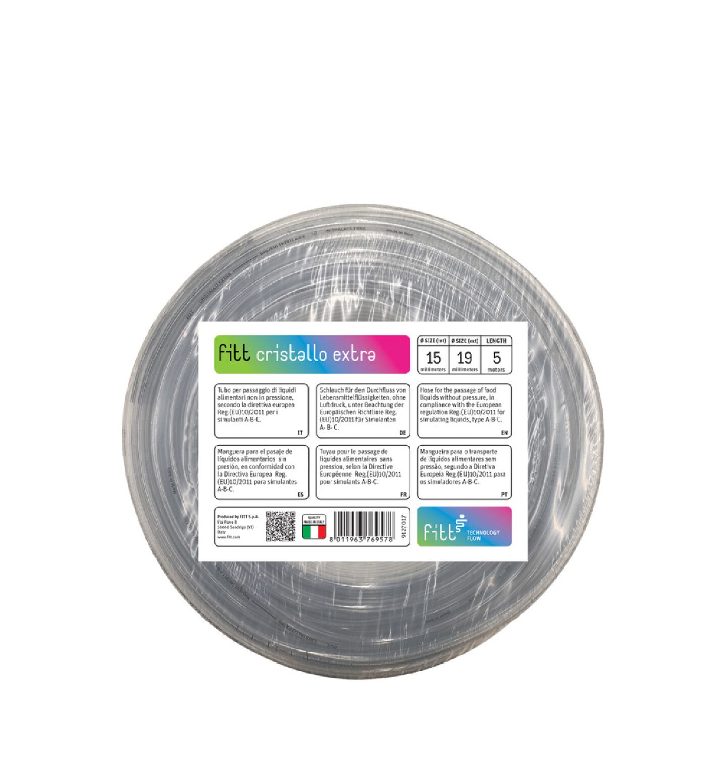 Tuyau cristal clair Ø15 x 19 mm x 5 m - FITT