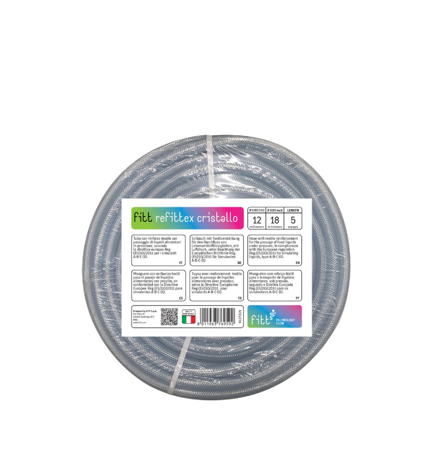 Tuyau cristal armé Ø12 x 18 mm x 5 m - FITT