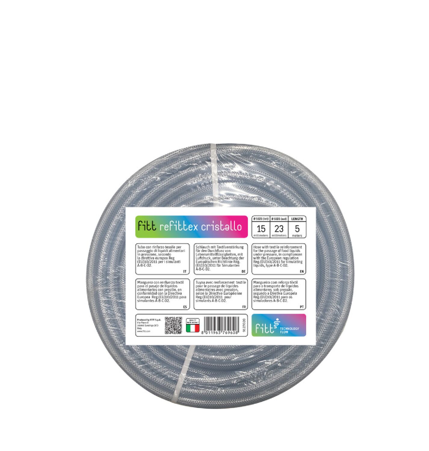 Tuyau cristal armé Ø15 x 23 mm x 5 m - FITT