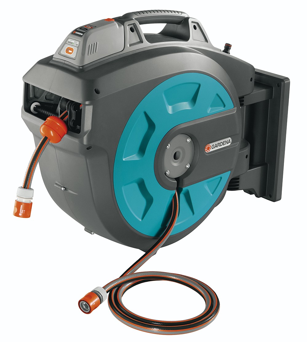 dévidoir  mural automatic 35  roll-up ion-lithium - GARDENA