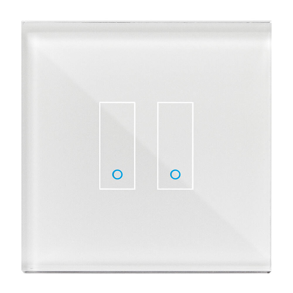 Interrupteur Double Connecté Wifi en Verre Blanc - IOTTY