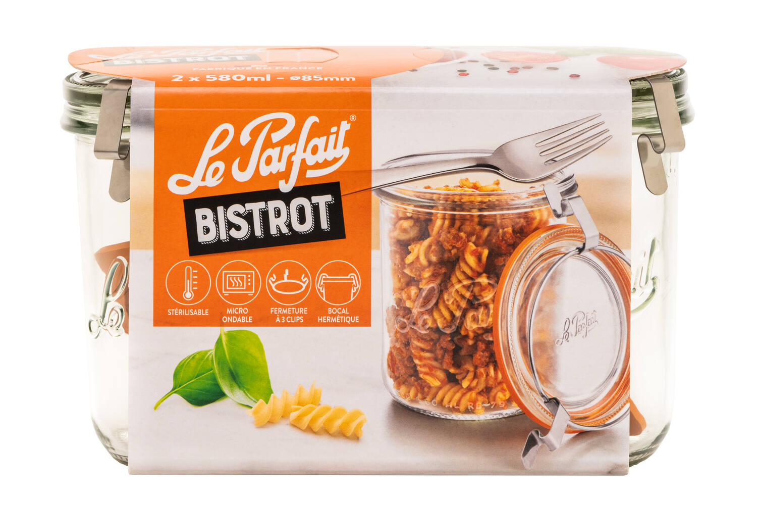 Lot 2 bocaux bistrot 580ml