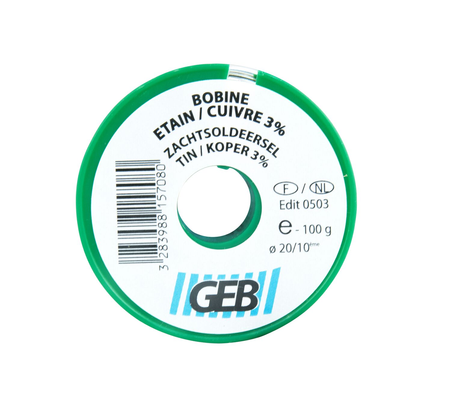 BOBINE ETAIN/CUIVRE FIL  bobine 100 g