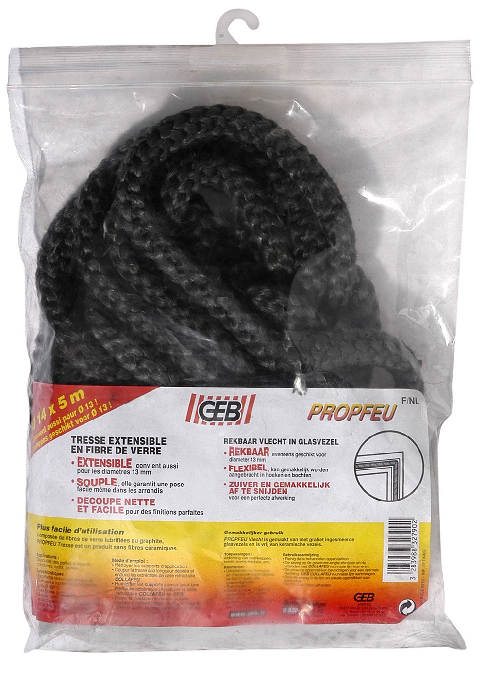 Tresse teinte en fibre de verre d12 5m - GEB