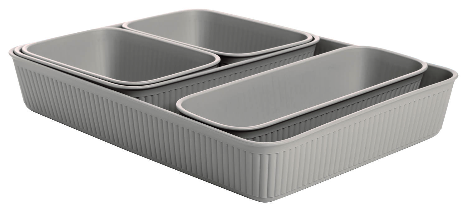 5 Organiseurs Tiroirs Baobab Taupe