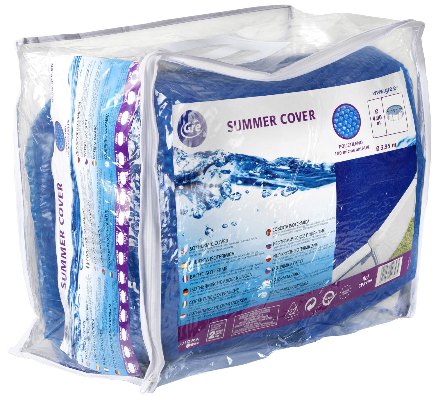 Bâche à bulles piscine rectangulaire 5x3m - GRE