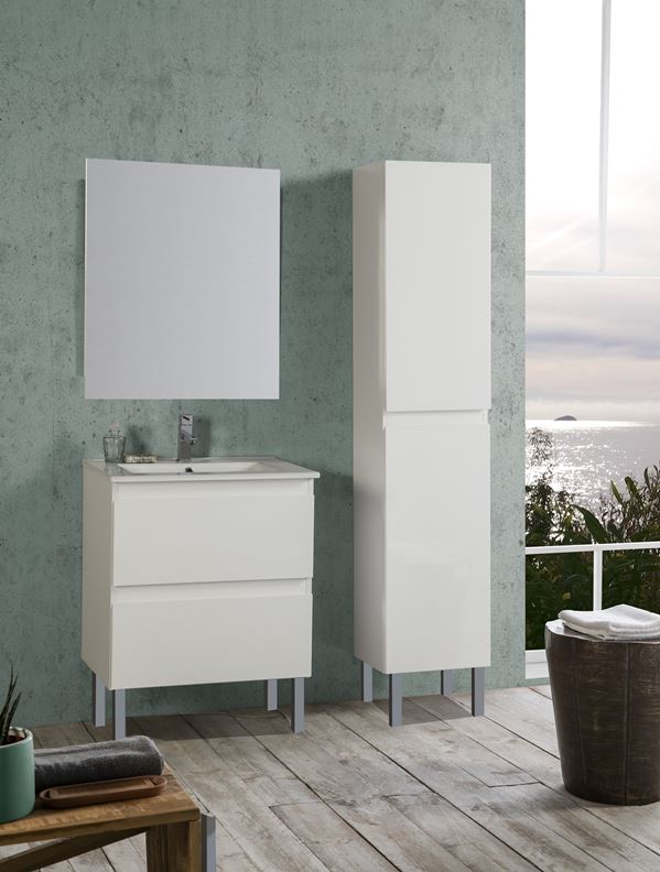 Ensemble metropolis 60cm blanc+pied