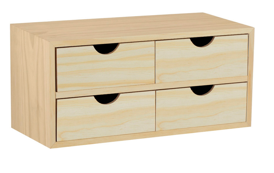 Mini Bloc de Rangement Pin 4 Tiroirs 40x18,5x20cm - ASTIGARRAGA