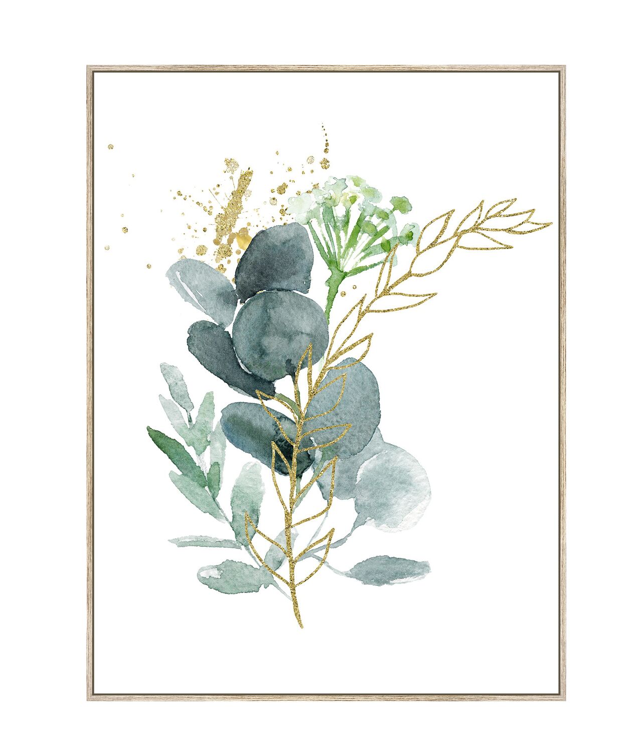 Toile peinte Végétal or 35x50cm - MARCO MUEBLE